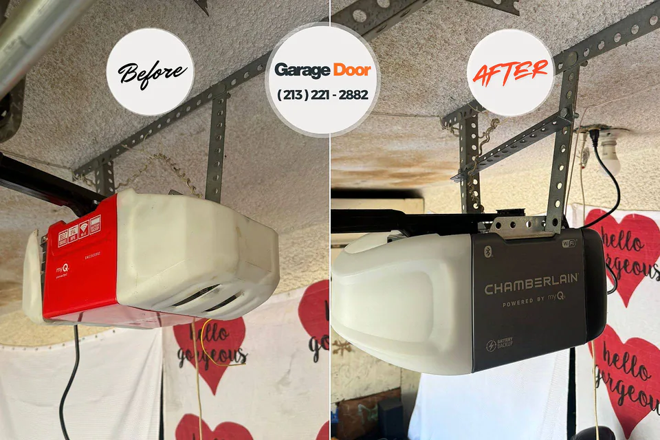 Before and after: garage door repair Round Lake Beach, IL